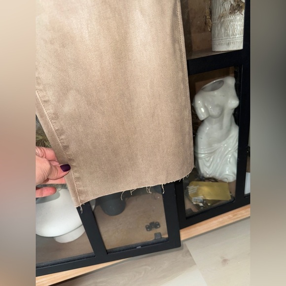 L’AGENCE kendra high rise cropped flare rye coated jeans pants khaki stretchy - Picture 11 of 16